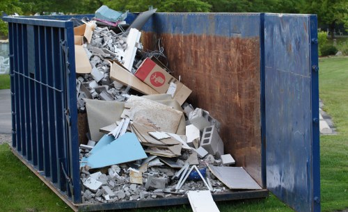 Commercial skip placed outside a Greenwich business premises