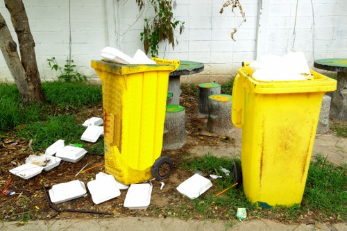 Team member assisting a customer in selecting the right skip size