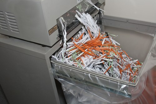 Man and van team carrying furniture down stairs in a flat