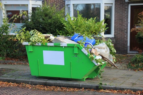 Waste management team organizing skip placement